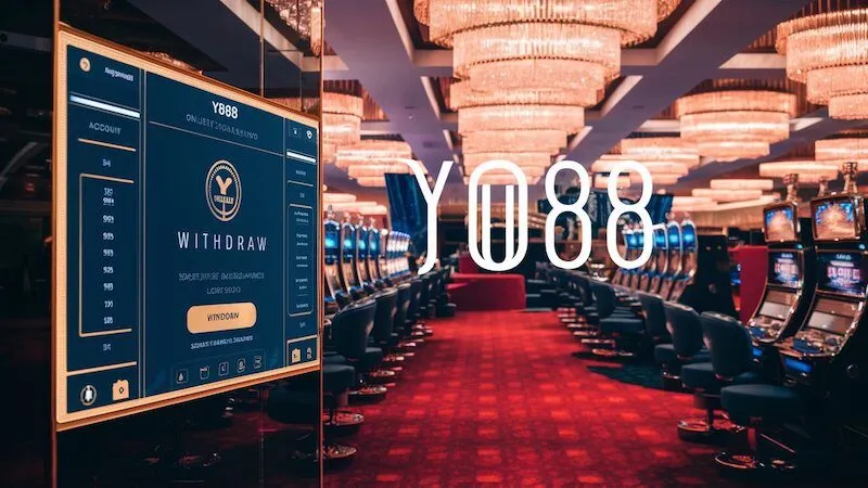 Giao diện trang chủ Yo88 với các tùy chọn rút tiền được đặt ở vị trí dễ thấy